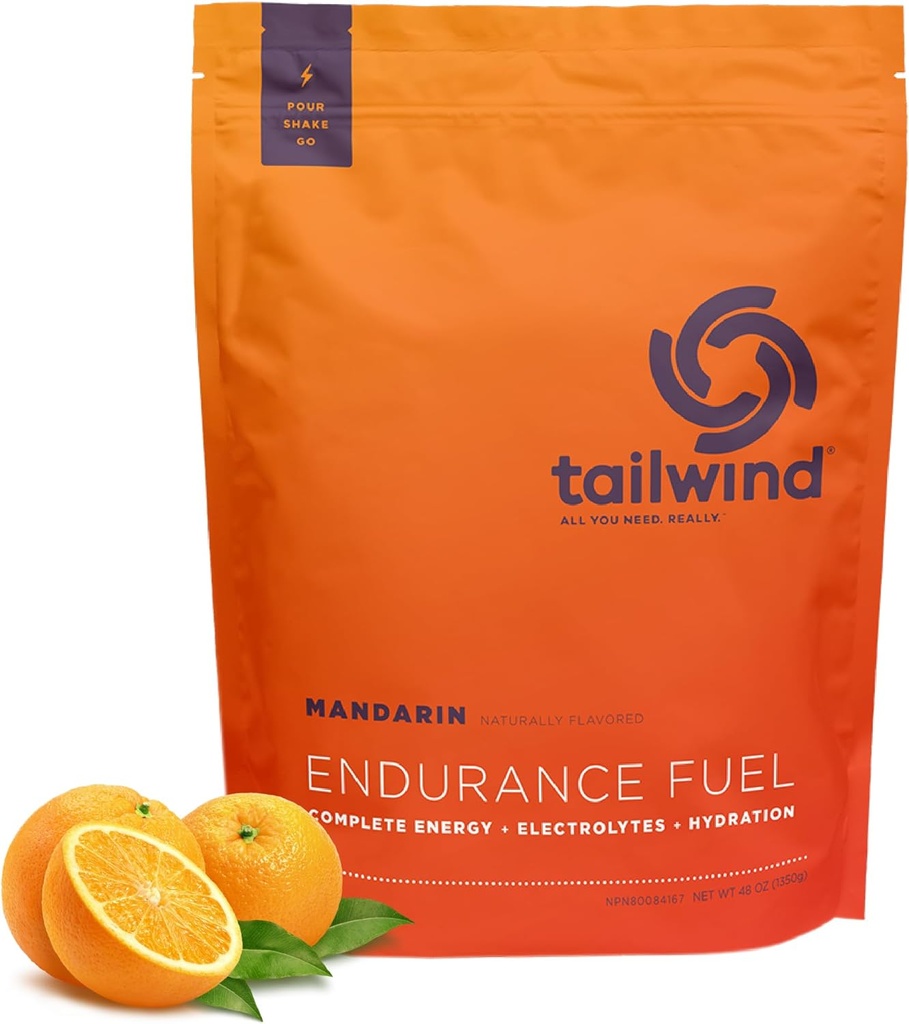 Tailwind Beslenme Endurance Yakıt, Carbohidrat & Electrolyte Sports Drink Mix Toz, Gluten-Free, Vegan, Mandarin, 50 Hizmetler