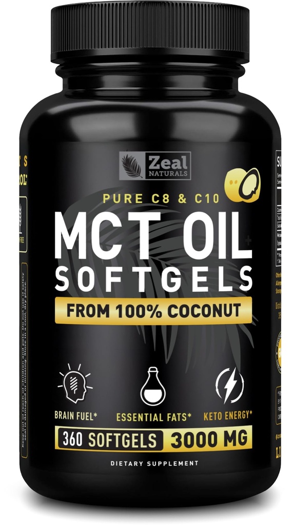 Αμιγής κάψουλες πετρελαίου MCT (360 Softgels 