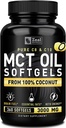 Pure MCT Oil Capsules (360 Softgels | 3000 mg) 4 Ay Supply Chem Pills  Unrefined Coconut - C10 & C8 Beyin Yakıtı, Enerji, Octane Ketoz