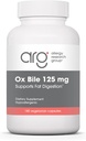 Allergy Research Group Ox Bile 125 mg - Συμπληρώματα Bile Οξειδίων για τη χοληδόχου κύστη, Digestive Ένζυμα για το ήπαρ, υποστήριξη της λιπαρότητας, για άνδρες και γυναίκες, Hypoallergenic Formula - 180 Vegicaps