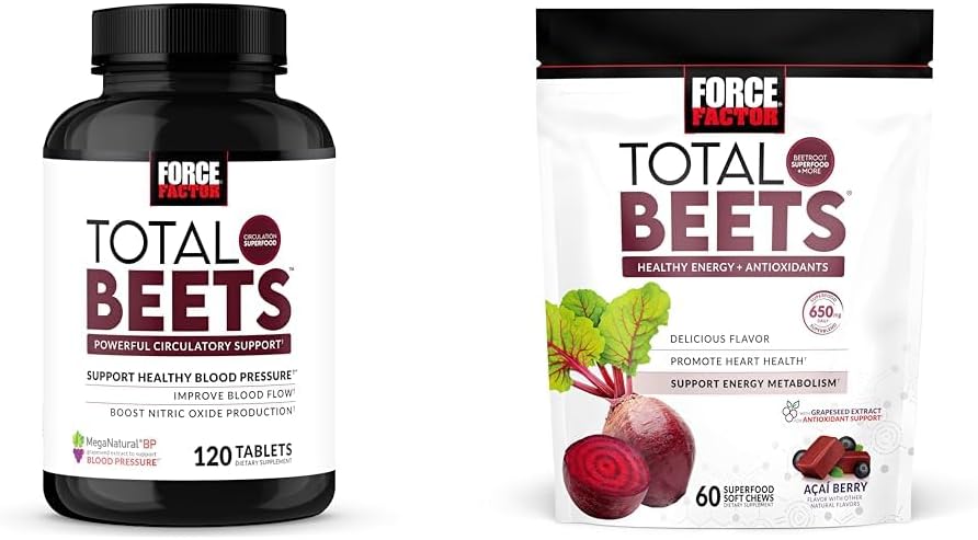 Kuvvet Faktörü Kan basıncı ve Total Beets Chews Nitrik Oksit Cardiovascular Destek Grapeseed Antioksis 120 Count & 60 Chews
