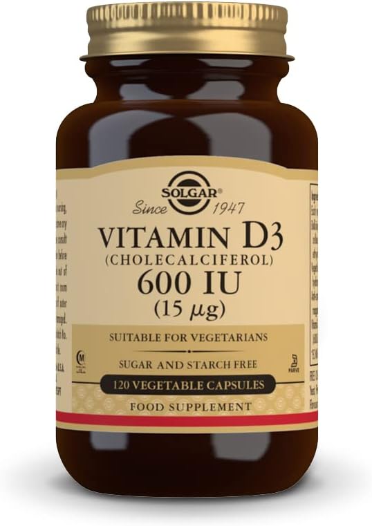 Solgar Vitamin D3 (Cloncalciferol) 15 mcg (600 IU), 120 Sebze Capsules - Sağlıklı Kemikleri ve Dişleri Korumaya Yardımcı - Immune Support - Non-GMO, Gluten Free, Dairy Free, Kosher, Halal - 120 Hizmet