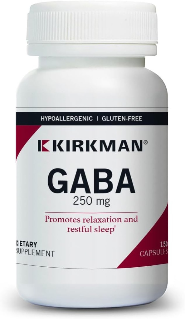 Kirkman - GABA 250 mg - 150 Capsules - Destekler Rahatlama - Restful Sleep - Hipoallergenicic