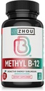 Zhou Methyl B12 - Methyl B-12 συμπλήρωμα για γυναίκες & άνδρες, βιταμίνη B12 5000 mcg, Vegan φιλικό, κυτταρική ενέργεια και νευρική λειτουργία υποστήριξης, methylcobalamin - 60 Micro Lozenges