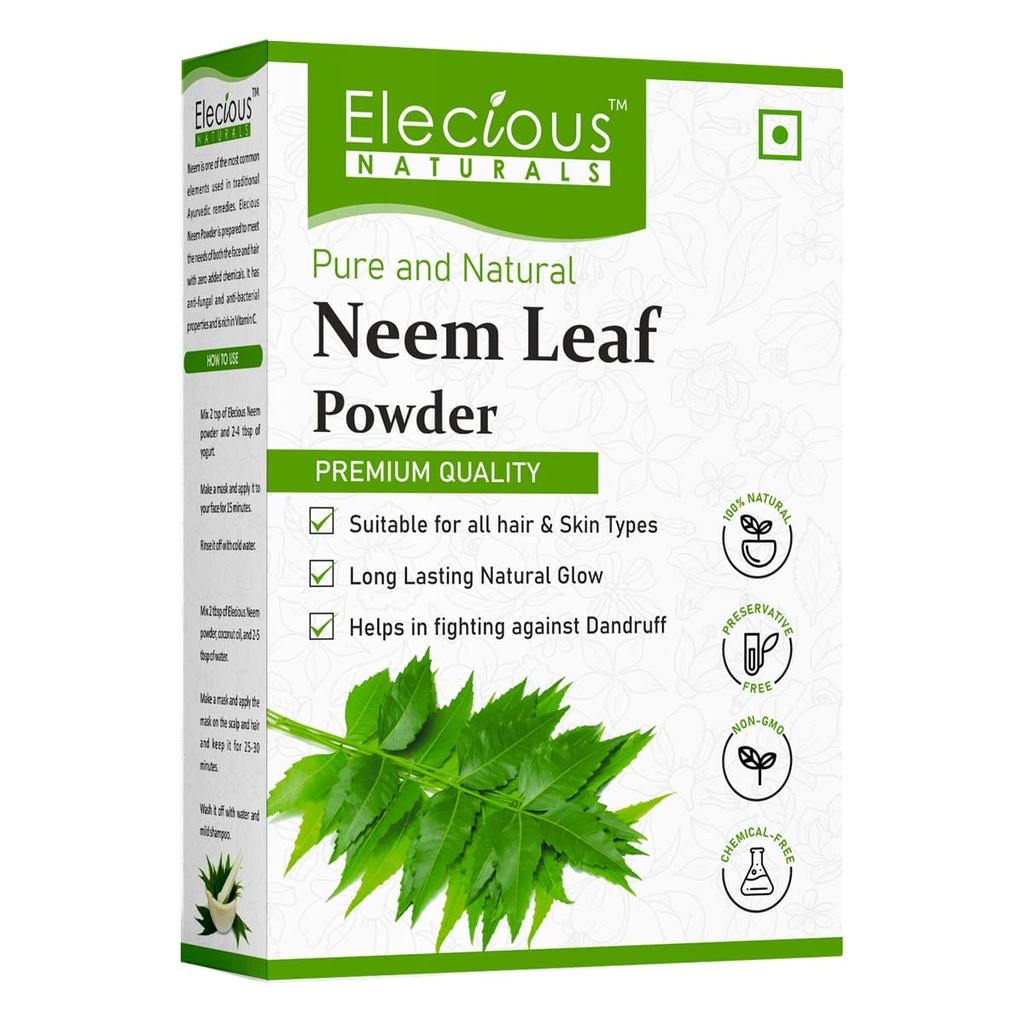 100% Natural Neem Toz Margosa, Azadirachta Indica Leaf Toz Face Pack ve Saç Kimyasal Saç Saçları Sağlıklı Saç 200gm