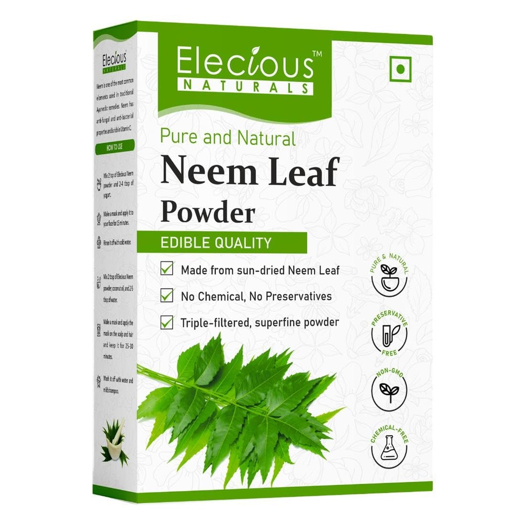 100% Natural Neem Toz Margosa, Azadirachta Indica Leaf Toz Face Pack ve Saç Kimyasal Saç Saçları Sağlıklı Saç 200gm