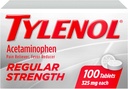 Tylenol Regularισκία Τακτικής Δύναμης με 325 mg Acetaminophen, Fever Reducer & Pain Reliever για Κεφαλαλγία, Οσφυαλγία, μυϊκοί πόνοι, πόνοι αρθρώσεων & εμμηνορρυχεία, 100 ct