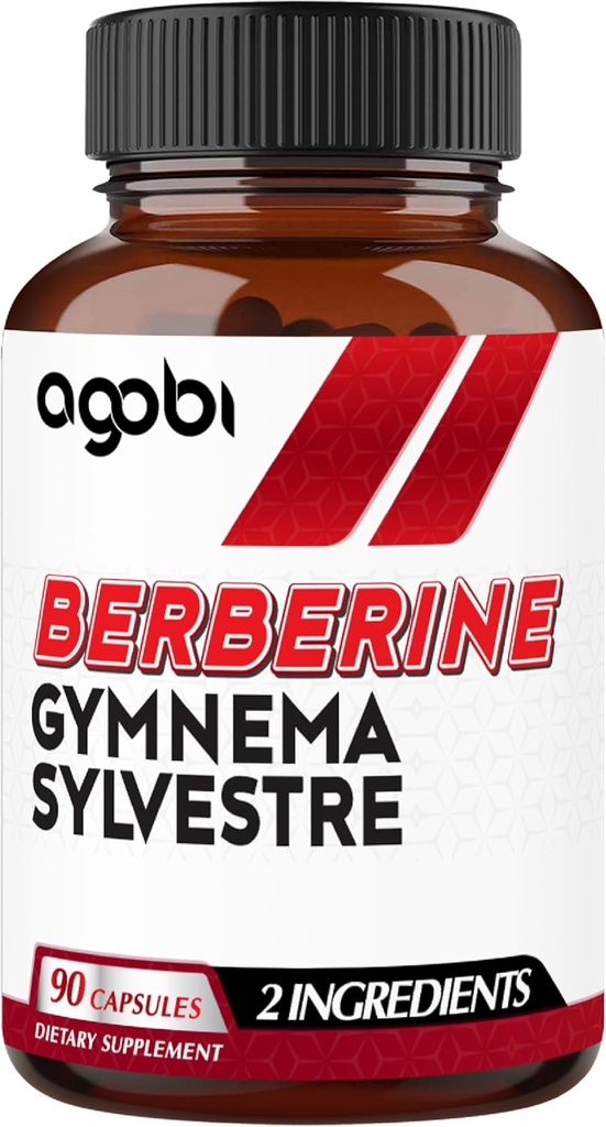 agobi Berberine Supplements 500mg with Gymnema Sylvestre - Super Concentrated Formula for Immune System, Circulation Health, Digestive & Energy Production - 90 Capsules