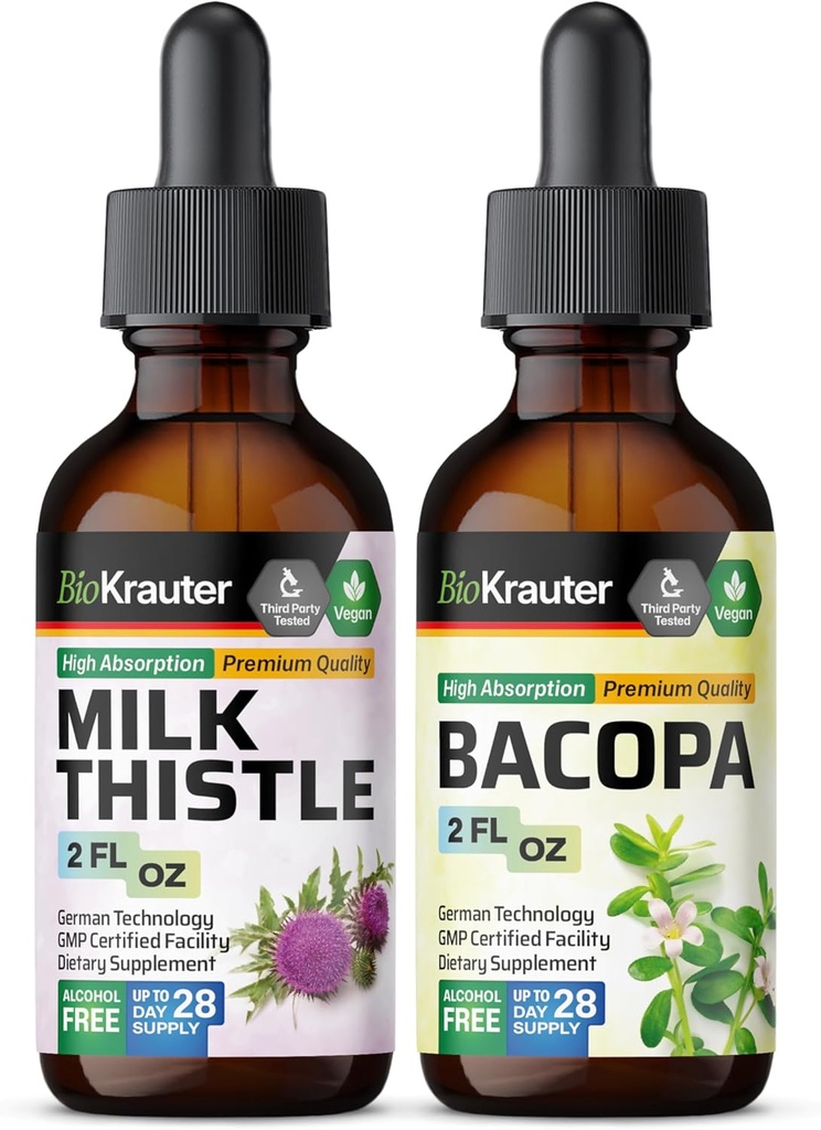 BIO KRAUTER Süt Butle Tincture 2 Fl. Oz. & Bacopa Tincture 2 Fl. Oz.