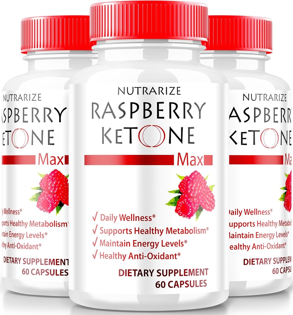 (3 Pack) Raspberry Ketone Capsules, Resmi Raspberry Ketone For Kilo Kaybı için, All-Doğal Keto Formula Your Body and Fitness Goals, RaspberryKetone 1200MG Tamam, Yorumlar (180 Capsules)