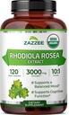 Zazzee USDA Organik Rhodiola 10:1 Exract, 3000 mg Güçlü, 120 Capsules, 4 Ay Supply, Standartlaştırılmış ve Yoğun 10X Ekstra Kuvvet, %100 Vejetaryen, Ekstra Kuvvet, All-Doğal ve Non-GMO
