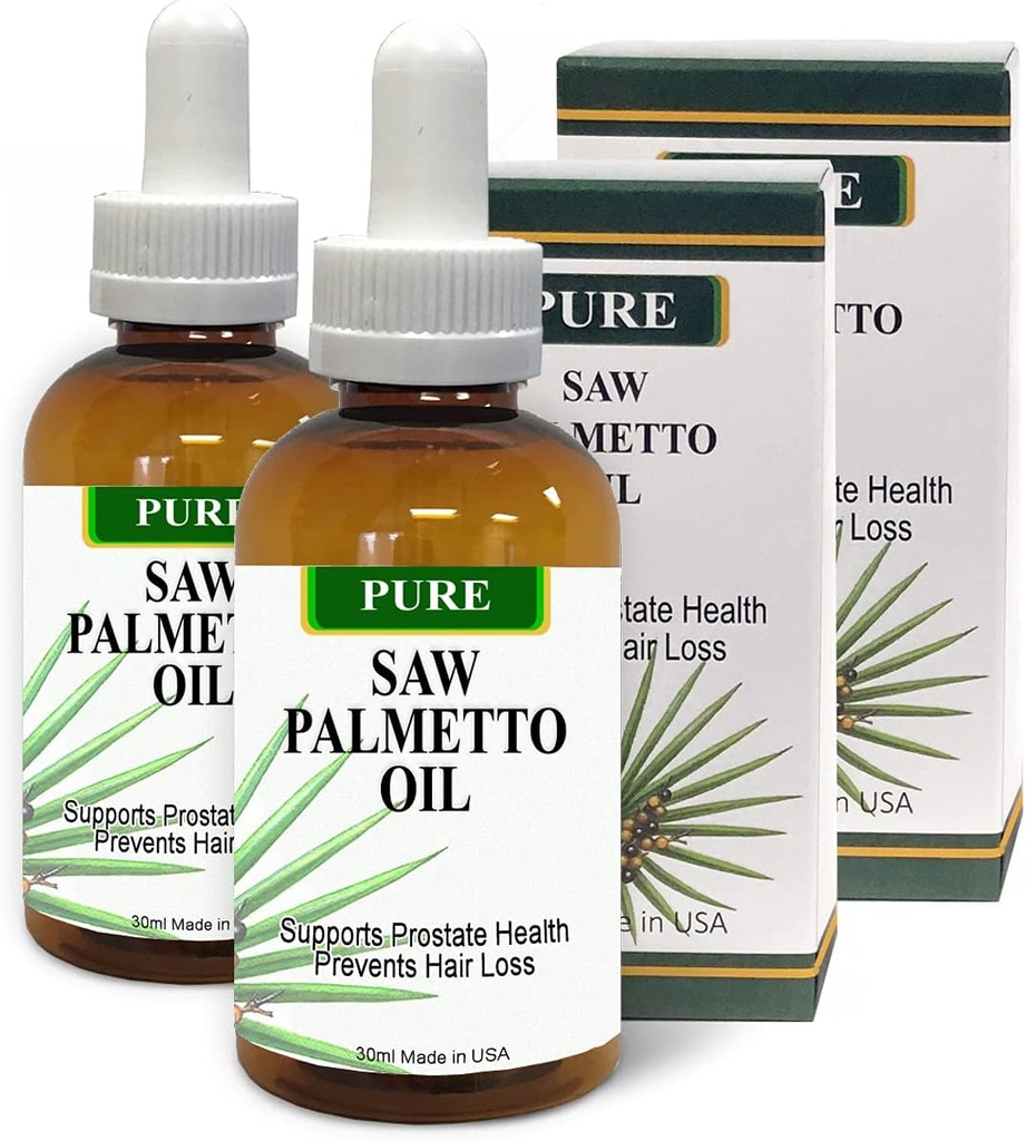 Pure Saw Palmetto Oil Organic Natural 60-90 ημερών εφοδιασμός σε αντίθεση με την αναποτελεσματική υποστήριξη σκόνης Prostate Υγεία ύπνου καλύτερα μείωση της συχνής ούρησης DHT Blocker Stop Hair Loss (2 Fl Oz)