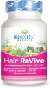 RidgeCrest Herbals Hair ReVive, Διατροφικό συμπλήρωμα μαλλιών με βιταμίνη C, Βιοτίνη (6000mcg), Ψευδάργυρος, και χαλκός, Βιταμίνες μαλλιών για τις γυναίκες για να υποστηρίξει υγιή μαλλιά, δέρμα, και νύχια (120 Caps, 30 Servings)