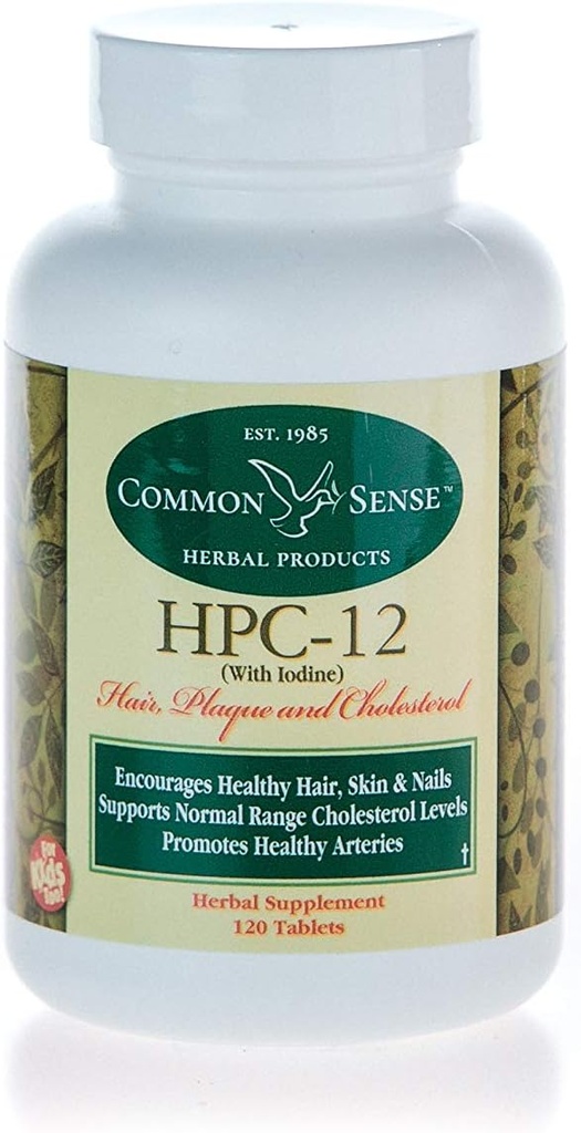Common Sense Herbal Products HPC-12 (270): Saç, Plaque ve Cholesterol ile Iodine
