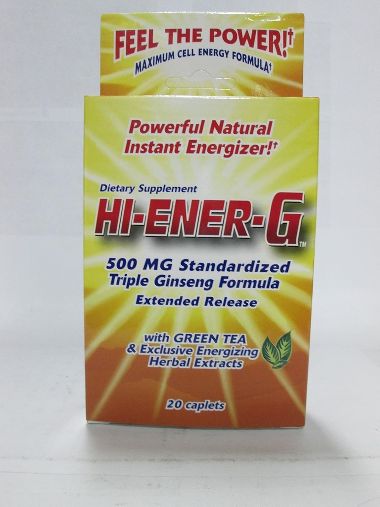 Windmill Health Products Hi-Ener-G Triple Reality Supplement Caplets, 500 mg, 20Count Paketleri (Paketi 3)