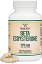 Beta Ecdysterone συμπλήρωμα - 500mg ανά υπηρεσία (120 κάψουλες, 60 υπηρεσίες) Ισχυρό φυτό αναβολικά για την υποστήριξη της υγείας των ανδρών (μη GMO και χωρίς γλουτένη) από διπλό ξύλο