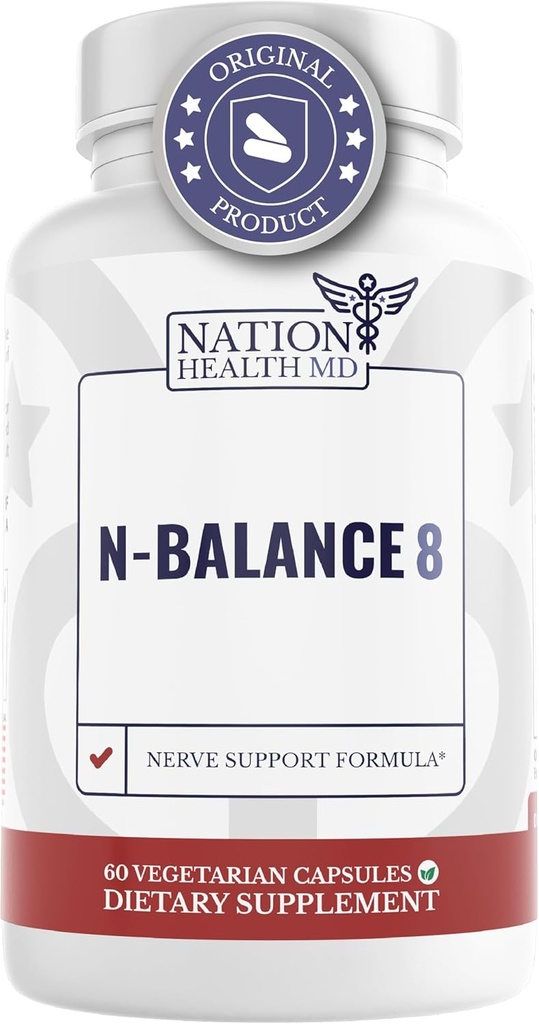 N-Balance8 - Nerve Support Formula - Nerve Support Supplement with Alfa Lipoic Acid, Benfotiamine and ALA - Nerve Health Supplements for Men & Women, 60 Capsules