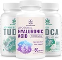 TUDCA Liver 1100 mg ve Liposomal Hyaluronik Asit Supplements 1000 mg, High Bioavailability Supplement (Pack of 3)