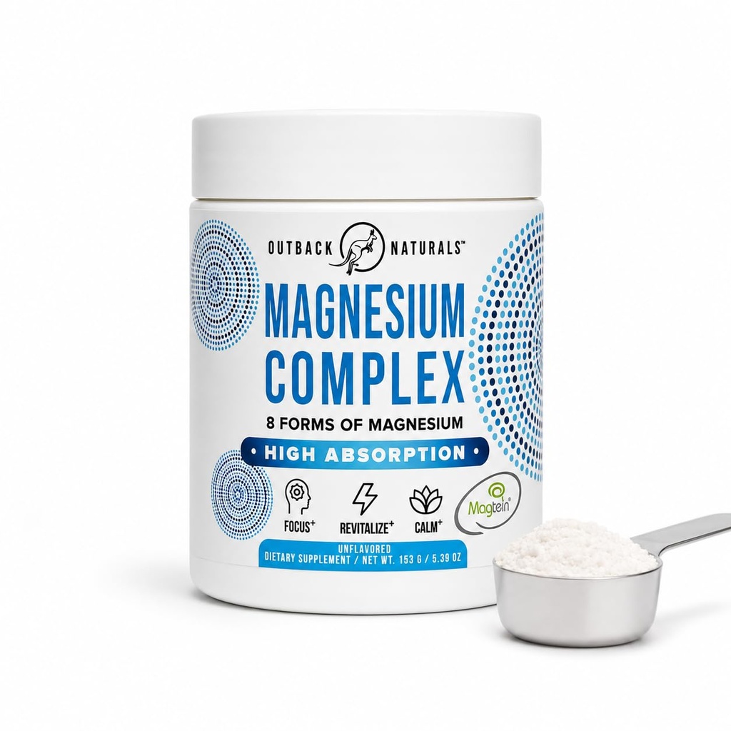 Magnezyum Kompleksi Toz - 8 Magnezyum türü, L-Threonate (Magtein), Glycinate, Malate ve Daha Fazla Beyin Sağlığı, Rahatlama, En Azorpsiyon - Unflavored, 30 Hizmetler