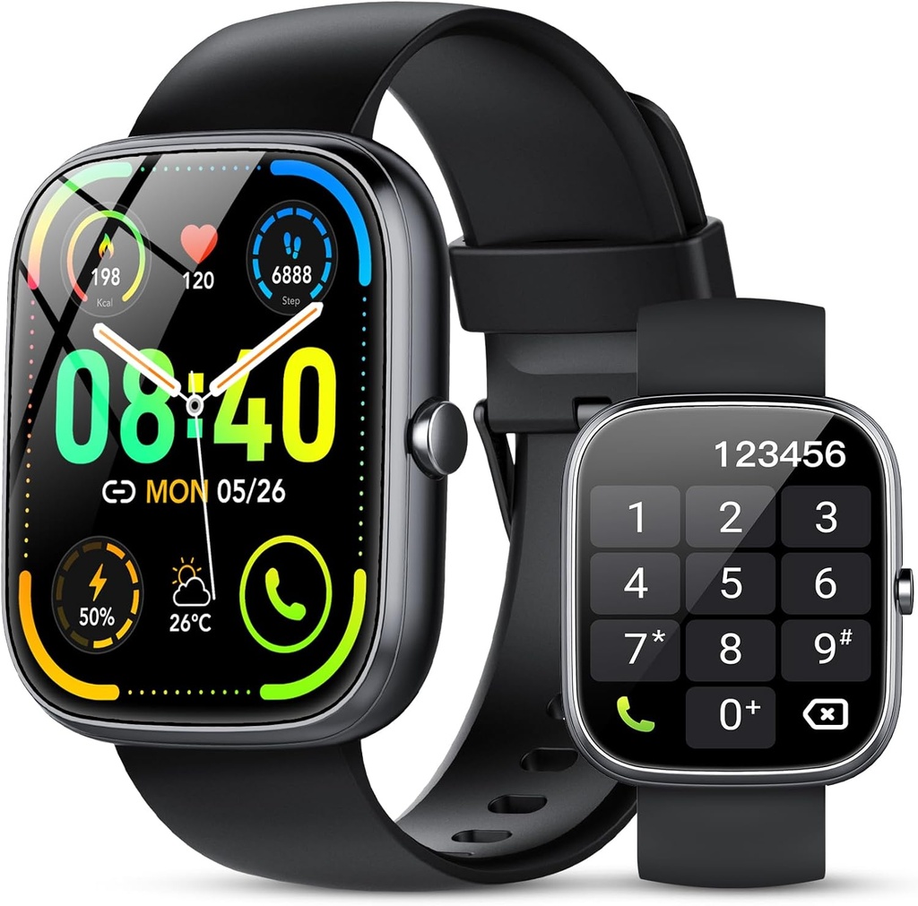 Erkekler için Akıllı İzleme (Answer/Make Calls), 1.91" HD Smartwatch with Heart Rate Monitor Sleep Monitor, IP68 Su, 115+ Sports Activity Trackers with Pedometre, Fitness Watch for Android/iOS