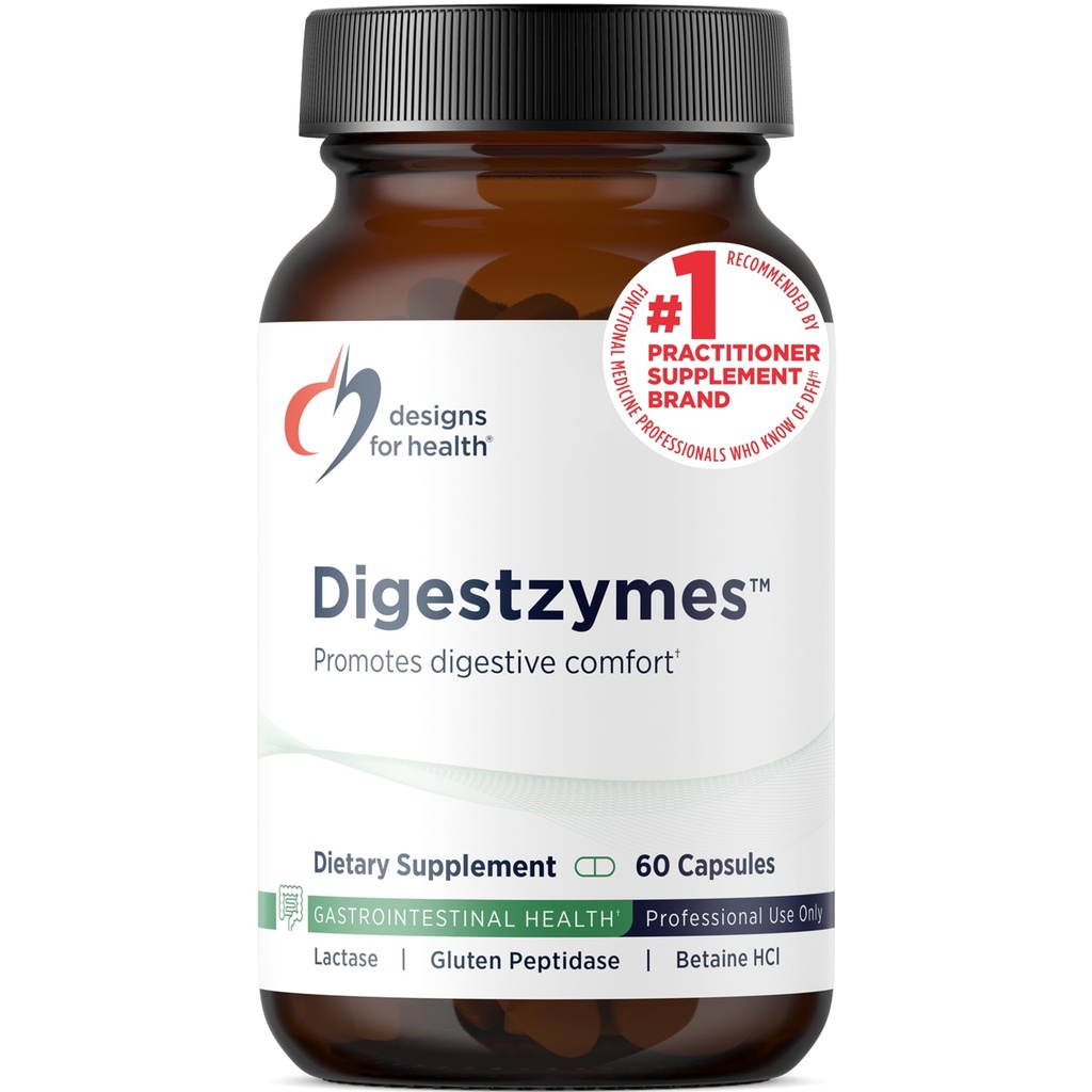 Sağlık Digestzymes için tasarımlar - Gaz ve Bloating Relief için Digestive Enzymes + Betaine, - Pepsin, Ox Bile, Lactase Enzyme & Lipase Enzymes for Digestion (60 Capsules)