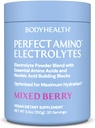 BodyHealth PerfectAmino Electrolytes Powder No Sugar, Keto Sugar Free Fasting Electrolytes Drink Mix, Hydration Powder with Trace Minerals - Mixed Berry - 30 Servings