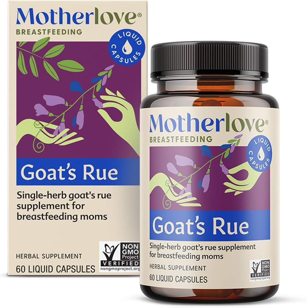 Motherlove Goat'ın Rue (60 Liquid caps) Meme Doku Geliştirme ve Meme Sütünü Destekleme Tamamı - Non-GMO, Organik Herbs, Vegan, Kosher, Soy-Free