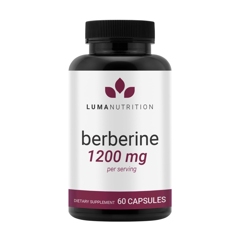Luma Nutrition Berberine Supplement - Βερβερίνη HCL 1200mg ανά υπηρεσία - Vegan, Χωρίς γλουτένη, Μη ΓΤΟ - 60 κάψουλες