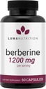 Luma Nutrition Berberine Supplement - Βερβερίνη HCL 1200mg ανά υπηρεσία - Vegan, Χωρίς γλουτένη, Μη ΓΤΟ - 60 κάψουλες