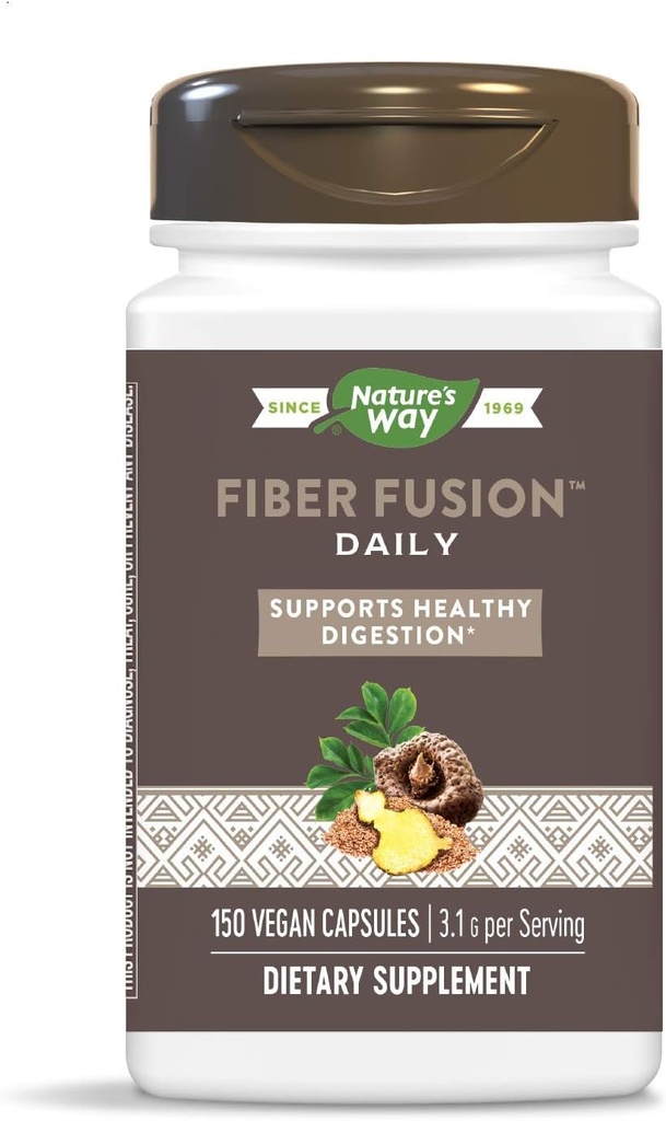 Nature's Way Fiber Fusion Daily, 3.1 g hizmet başına, 150 Capsules, 3 Paket