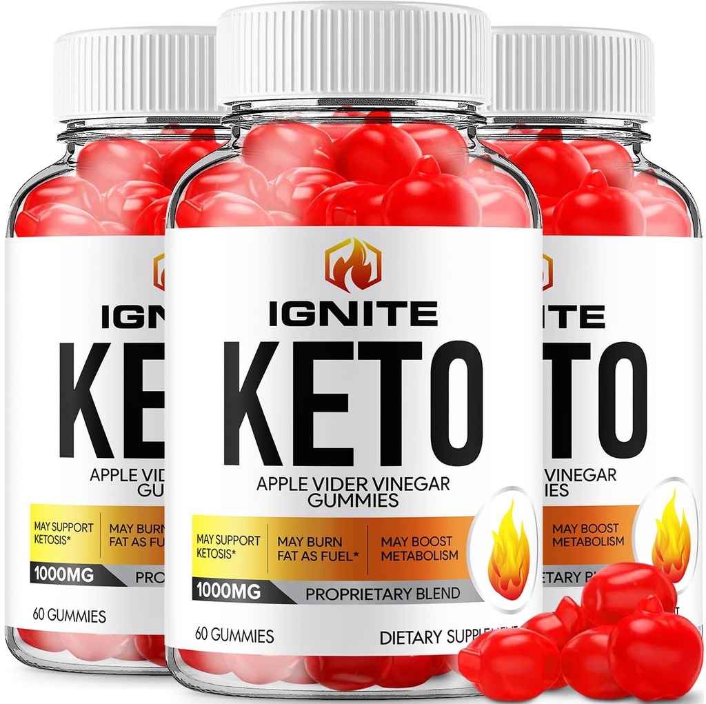 (3 Pack) Ignite Keto ACV Gummies - Προηγμένη Formula Ignite Keto Plus ACV Gummies Apple Cider Vinegar Ingnite ACV Dietary Supplement (180 Gummies)