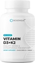 D3 BK2, Doğal Vitamin D3 25 mcg 1000 I.U. ve Vitamin K2 MK-7 120 mcg - Kalp, Bone & Diş Sağlığı - 90 Doğa Made Capsules - Non-GMOMO