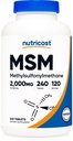 Nutricost MSM Tablets (Methylsulfonylmethane) 2000mg ανά Σερβίρισμα, 120 Μερίδες, 240 Tablets - Μη ΓΤΟ και Χωρίς Γλουτένη