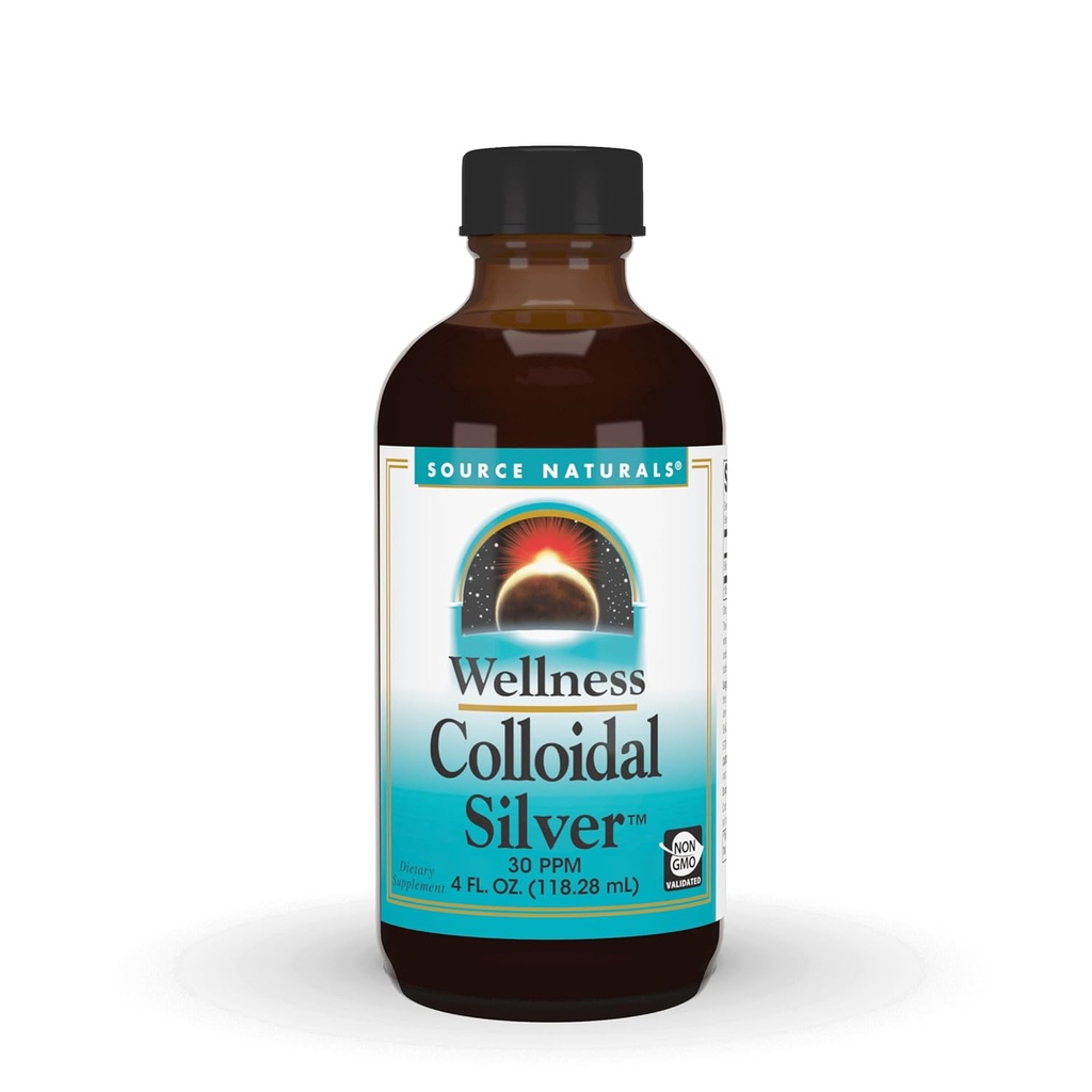 Source Naturals Wellness Colloidal Silver 30 ppm, Supports Physical Well Being* - 4 Akışkan oz