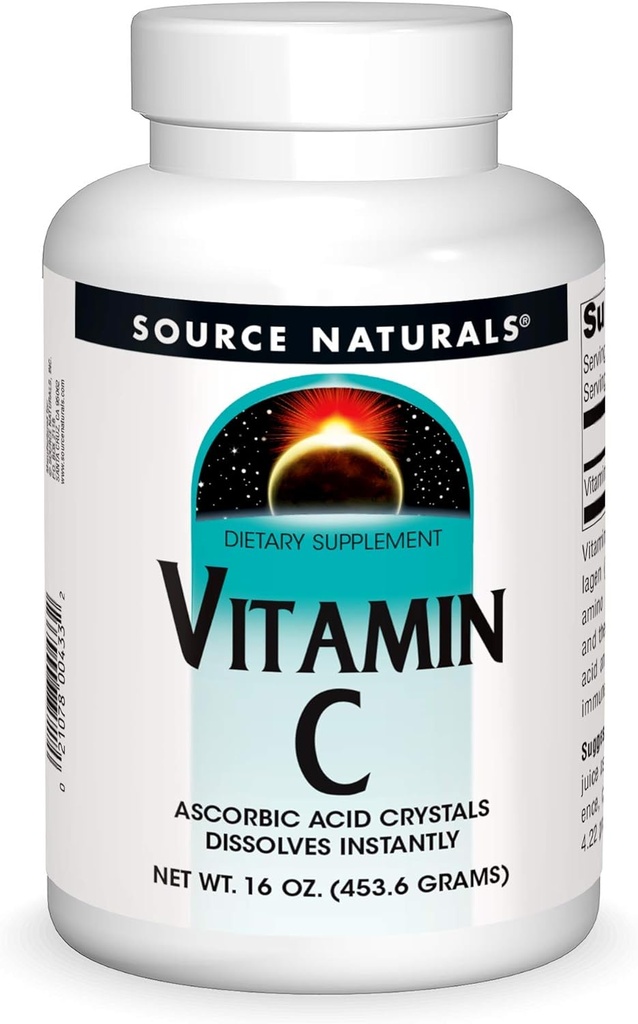 Kaynak Doğalları C Vitamini - Ascorbik Asit Kristalleri Bu Dissolves Anında, Diyetsel Tamam - 16 oz