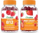Lifeable Vitamin B12 + Beet Root, Gummies Sche - Great Tasting, Vitamin Supplement, Gluten Free, GMO Free, Chewable