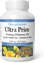 Φυσικοί παράγοντες Ultra Prim Evening Primrose Oil 1000mg, μια φυσική πηγή Omega-6 GLA, 90 Softgels