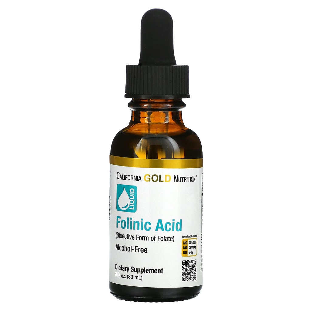 Folinic Acid, Bioaktif Folinate, Alkol Free, 1 fl oz (30 ml)