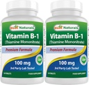En İyi Doğal Vitamin B1, Thiamine Mononitrate 100 mg 120 Tablet (120 Kont (Pack of 2))