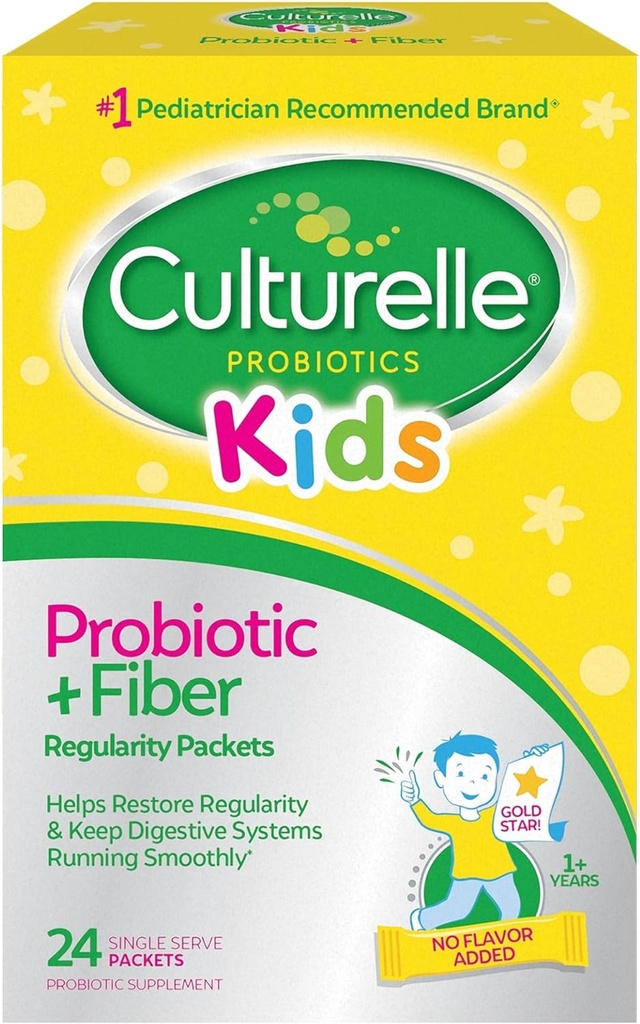 Culturelle Kids Probiyotik + Fiber Packets (Ages 3+) - 24 Kont - Digestive Health & Immune Support - Düzenliliği geri yüklemenize yardımcı olabilir (Pazarlama değişebilir)