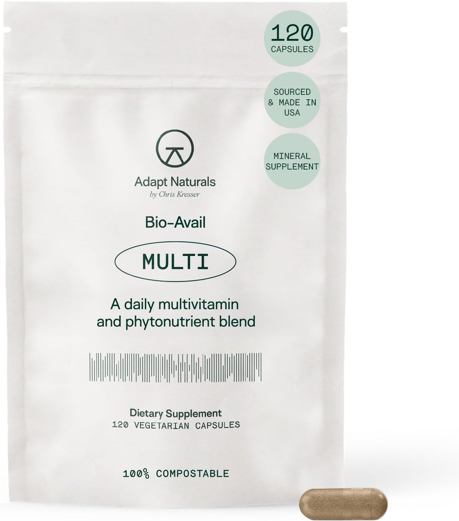 Adapt Naturals Multivitamin για γυναίκες & άνδρες, Bioδιαθέσιμο Easy-to-Absorb Multivitamin Καθημερινή Συμπλήρωμα με Βιοτίνη, Νιασίνη, Βιταμίνη A, B, C, D, E, K1, Ψευδάργυρος, Μαγνήσιο - Ανοσοποιητική Υποστήριξη - 30 ημέρες προσφοράς