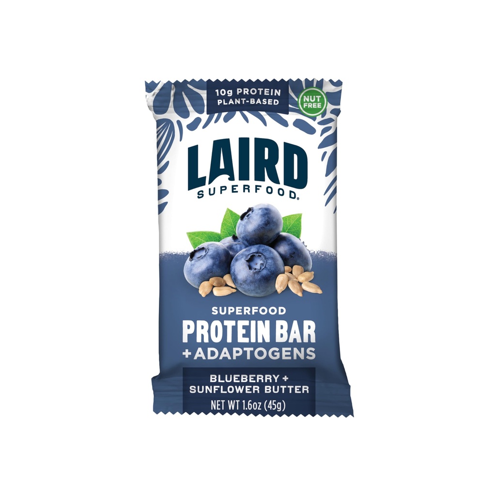 Laird Superfood Fonksiyonel Protein Barlar, Protein Bar ama Gerçek Malzemeler ile Daha İyi, Fonksiyonel Mushrooms 10g Plant-Based Protein, 6g Fiber, Blueberry Sunflower Butter, 10 Kont (kahçe)
