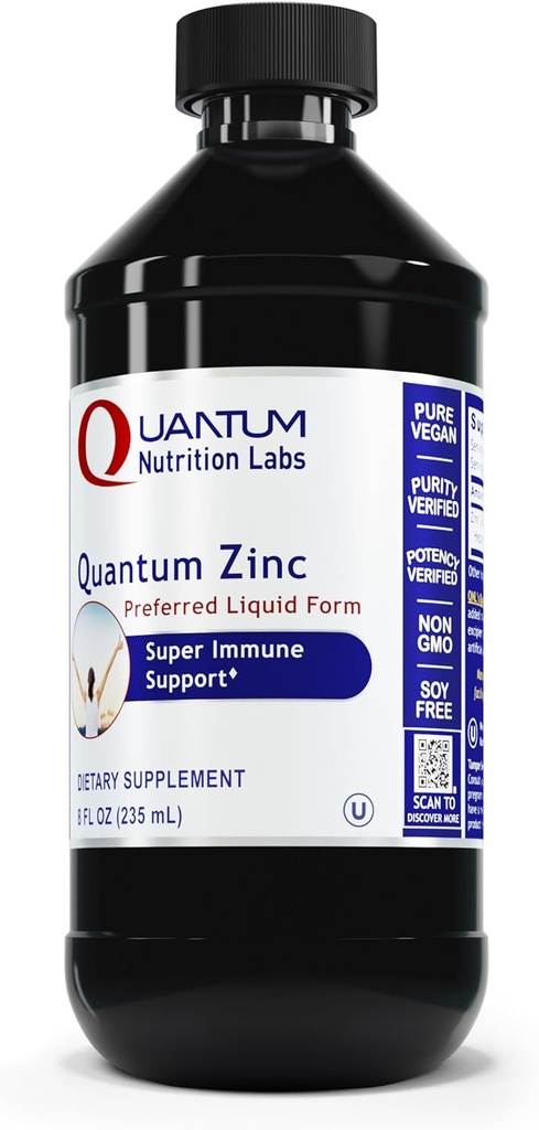 Kuantum Beslenme Laboratuvarları çinko - Sıvı çinko damlaları, çinko Supplements, 25 mg çinko Sulfate Per Metabolic Function & Immune Support - 8 Fl Oz Şişe