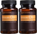 Elements D3, 5000 IU, 180 Softgels, 6 Ay Supply (Pazar Mayıs Vary) Güçlü Bones ve Immune Health (Pack of 2)