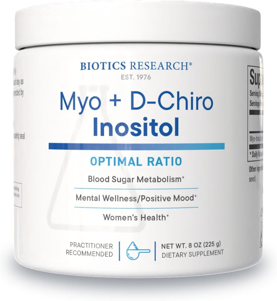 Biotics Araştırması B8 Toz, Myo inositol ve D Chiro inositol, 40:1 Oran, Kadın Sağlığı, Neural İletişim, Fat Metabolism, Vascular Sağlık, Saç Büyüme 8 Ounces