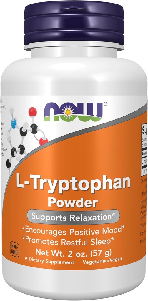 Şimdi Gıdalar Tamamlar, L-Tryptophan Toz, Free-Form, Destekler Rahatlama*, Amino Asit, 2Ounce