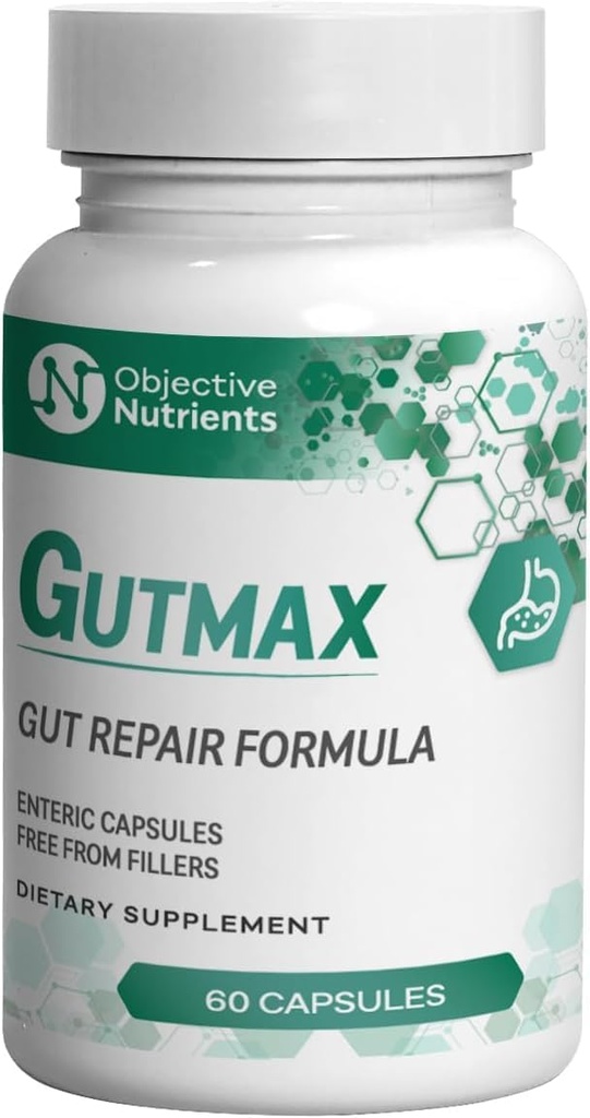 Gutmax Formula'i Lactoferrin ve Butyrate, Enteric Capsules, No Fillers veya Flow Agents, 60