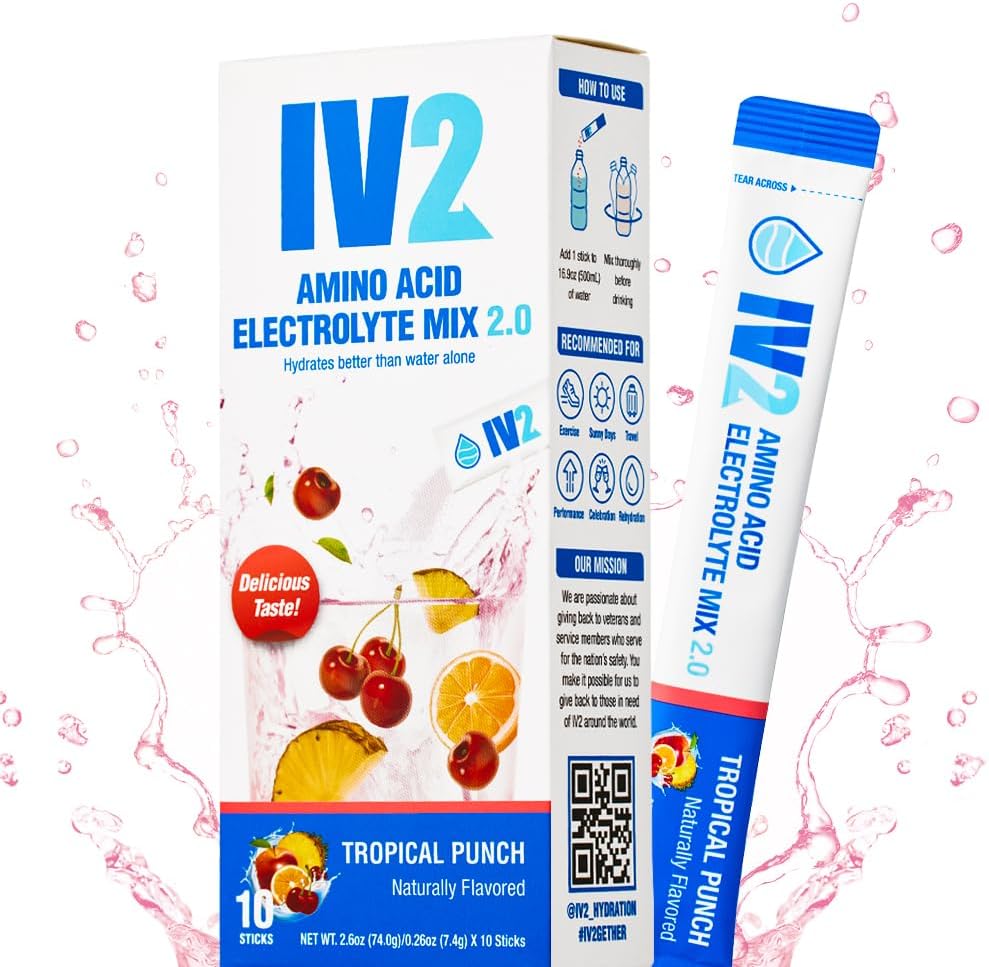 IV2-Zero Sugar Platinum Acid Hydration Toz I Electrolyte I Essential Vitamins I Vegan, Non-GMO, Glunten-Free I Next Level Hydration (10 Count)
