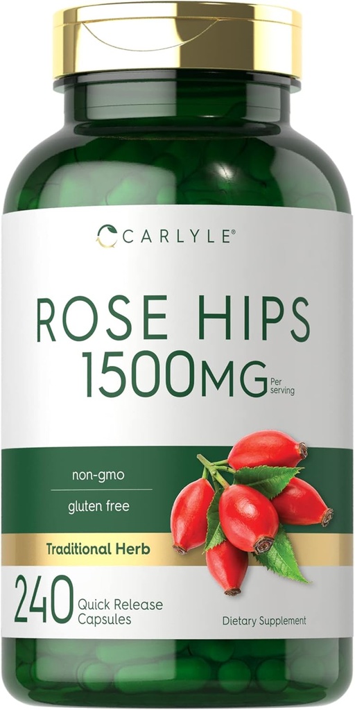 Carlyle Rose HIPS | 1500 mg | 240 Hızlı Yayın Kapsülleri | No-GMO ve Gluten Free Herbal Supplement
