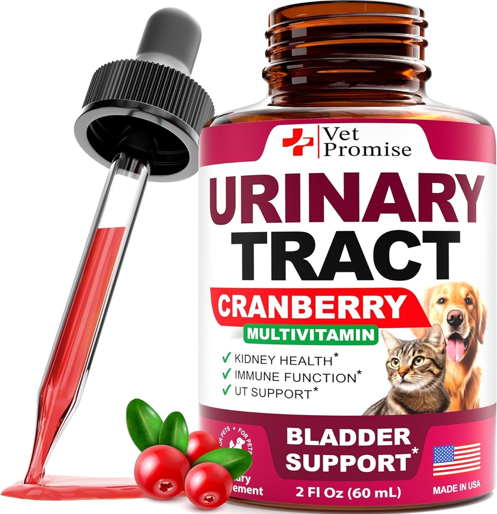 Cat & Dog UTI Tedavisi - Cranberry ile Urinary Tract Enfeksiyon Tedavisi - Dog & Cat UTI Medicine - Advanced Kidney & Bladder Support Multivitamin - Renal Health Supplement Vitamins - ABD'de Yapılan